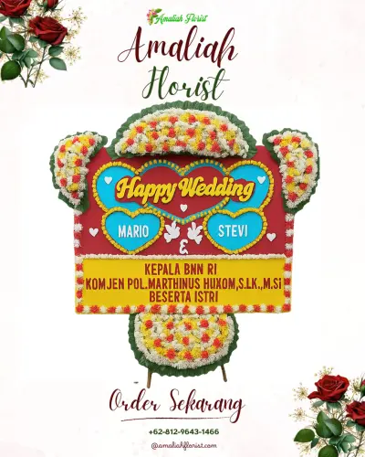 Karangan Papan Bunga Pernikahan di Pasuluhan